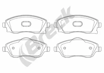 23225 00 702 10 BRECK Комплект тормозных колодок, дисковый тормоз
